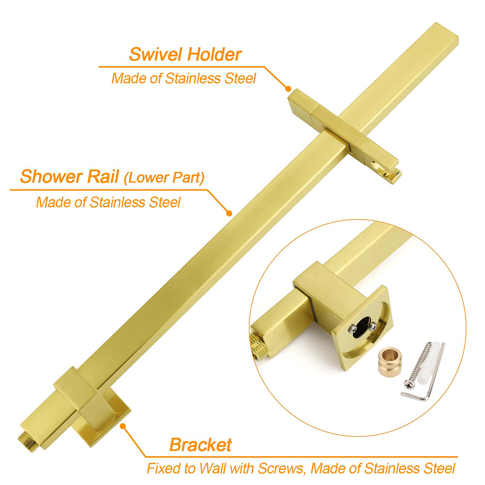 WELS Brushed Gold Square Shower 12