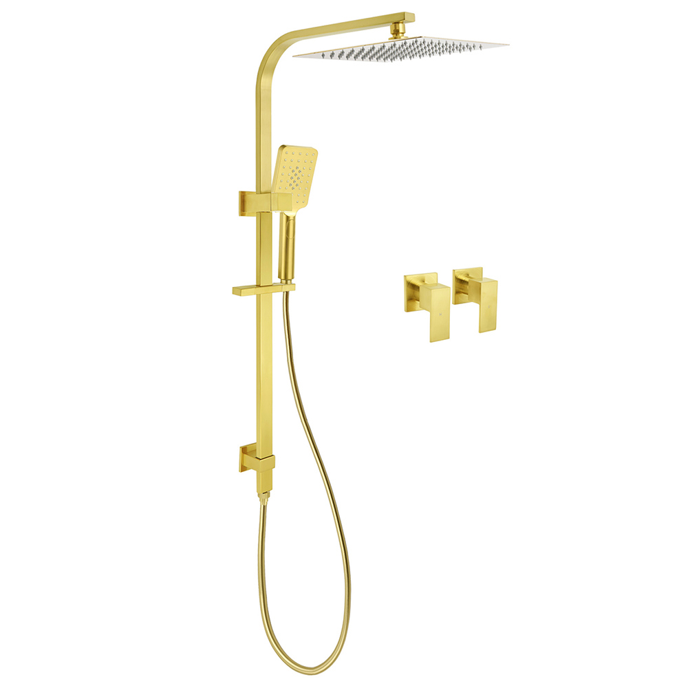 WELS Brushed Gold Square Shower 12