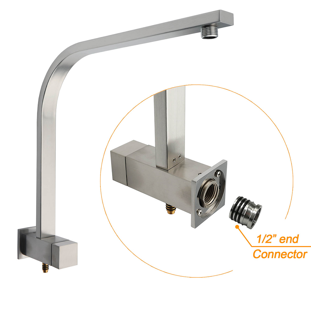 Brushed Nickel Square 2in1 Shower Set Large 12