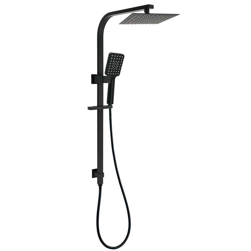 Matt Black Square 2in1 Shower Set 8