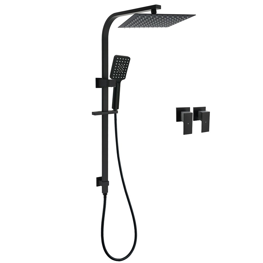 WELS Matt Black 2in1 Shower Set 10