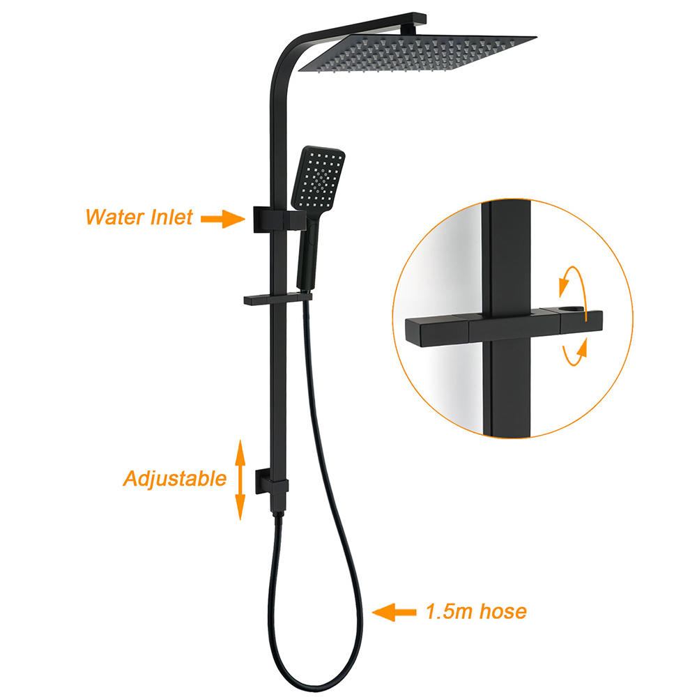 2in1 Shower Set Matt Black 12
