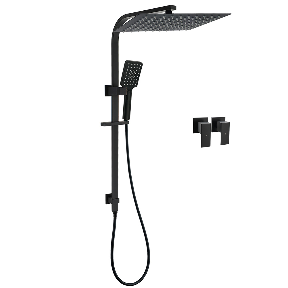 Matt Black Dual Shower Set 16