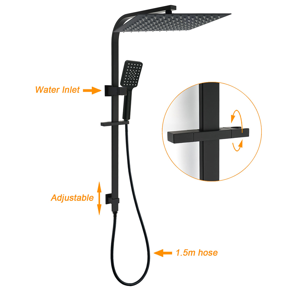 Matt Black Dual Shower Set 16