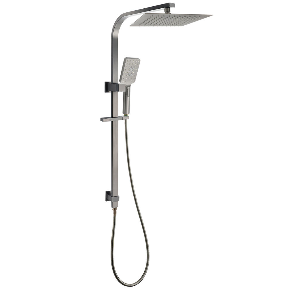 Gun Metal Double Square Shower Head Set 10