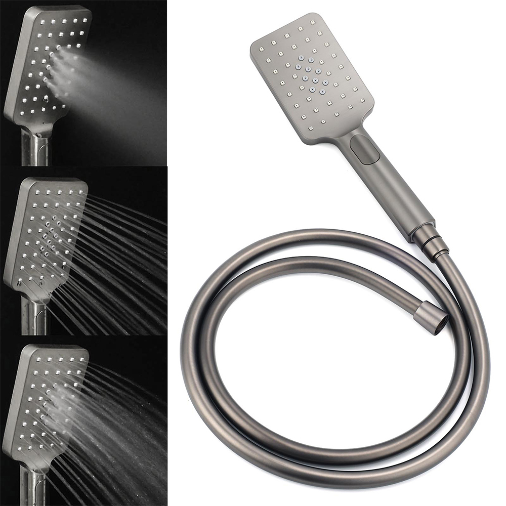 Gun Metal Double Square Shower Head Set 10