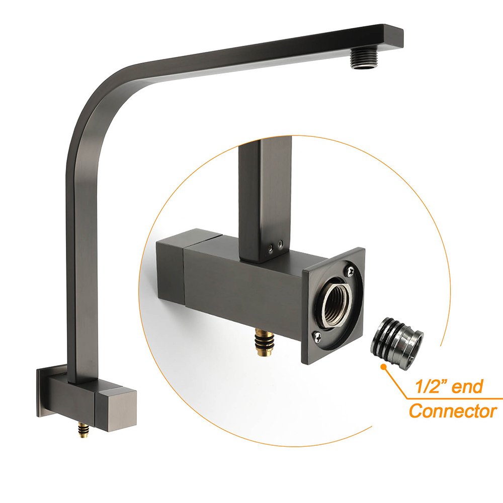 WELS Gun Metal Double Square Shower Head Set 10