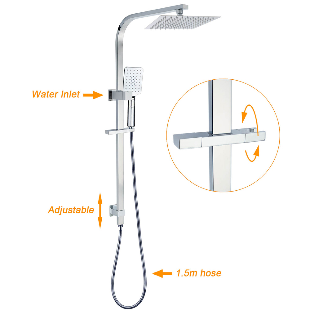 WELS Twin Square Shower Set 8