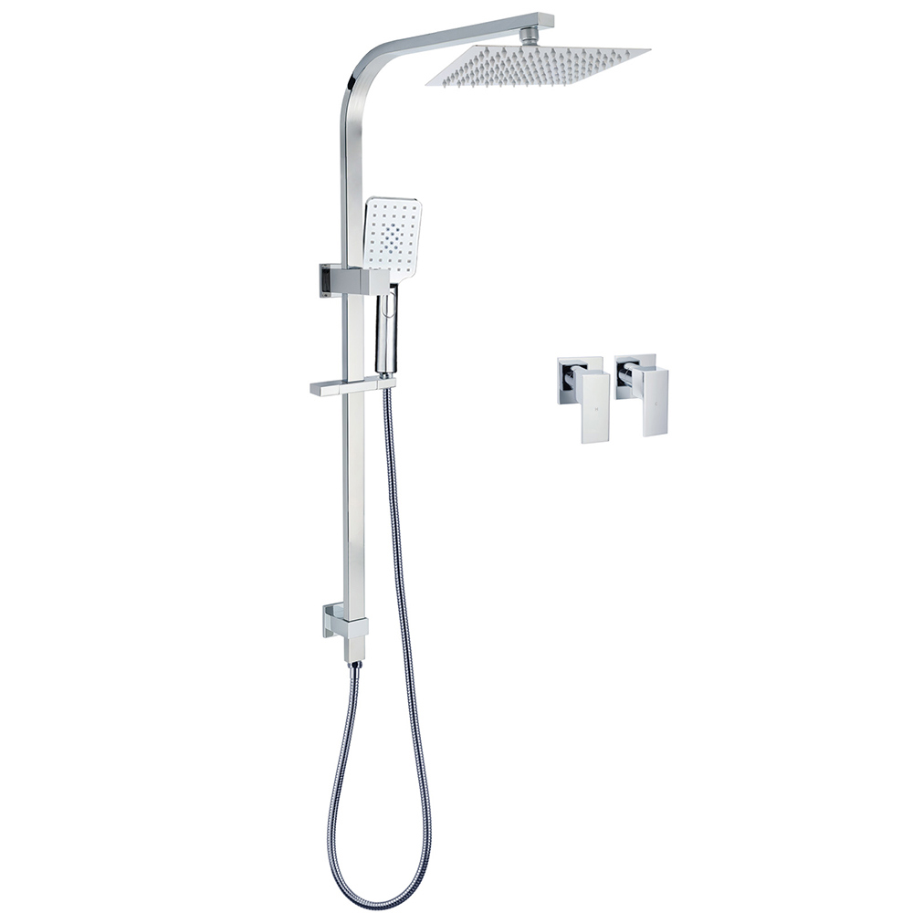 Chrome Twin Square Shower Set 8