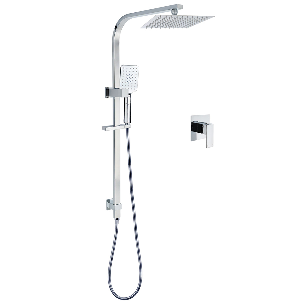 Chrome Twin Square Shower Set 8