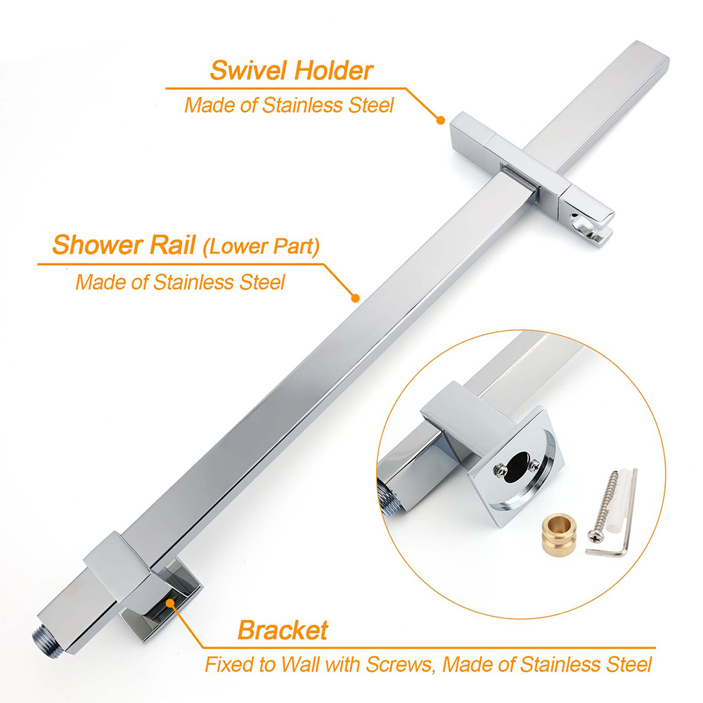 Chrome Twin Square Shower Set 8
