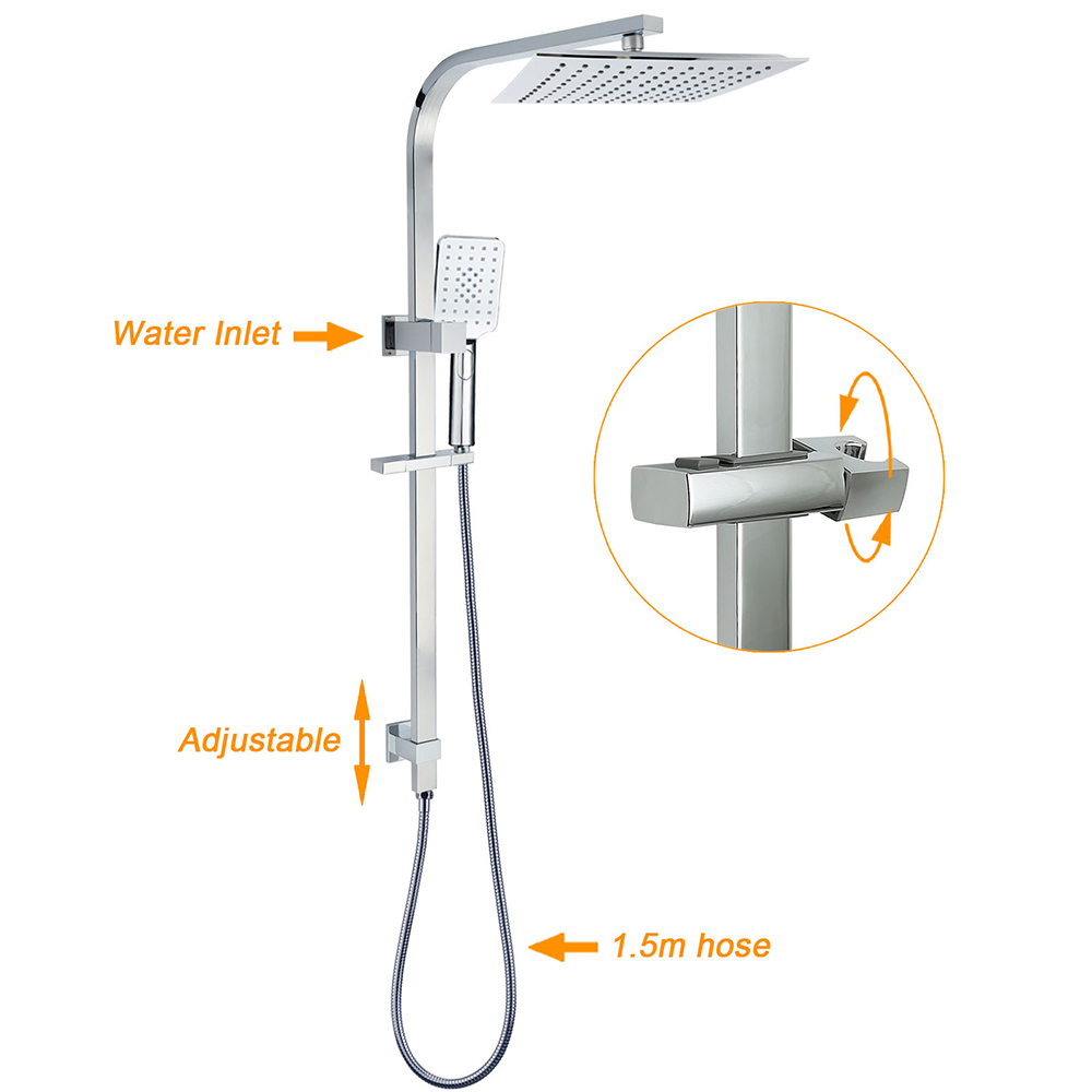 WELS 2 in 1 Square Shower Head Set 10