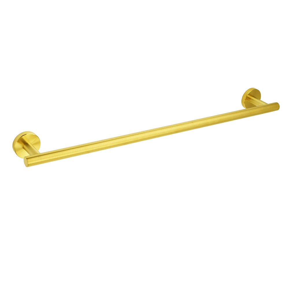 Brushed Gold Stainless Steel 750mm Long Towel Rack Rail Holder Round Hanger Bar - Image 1
