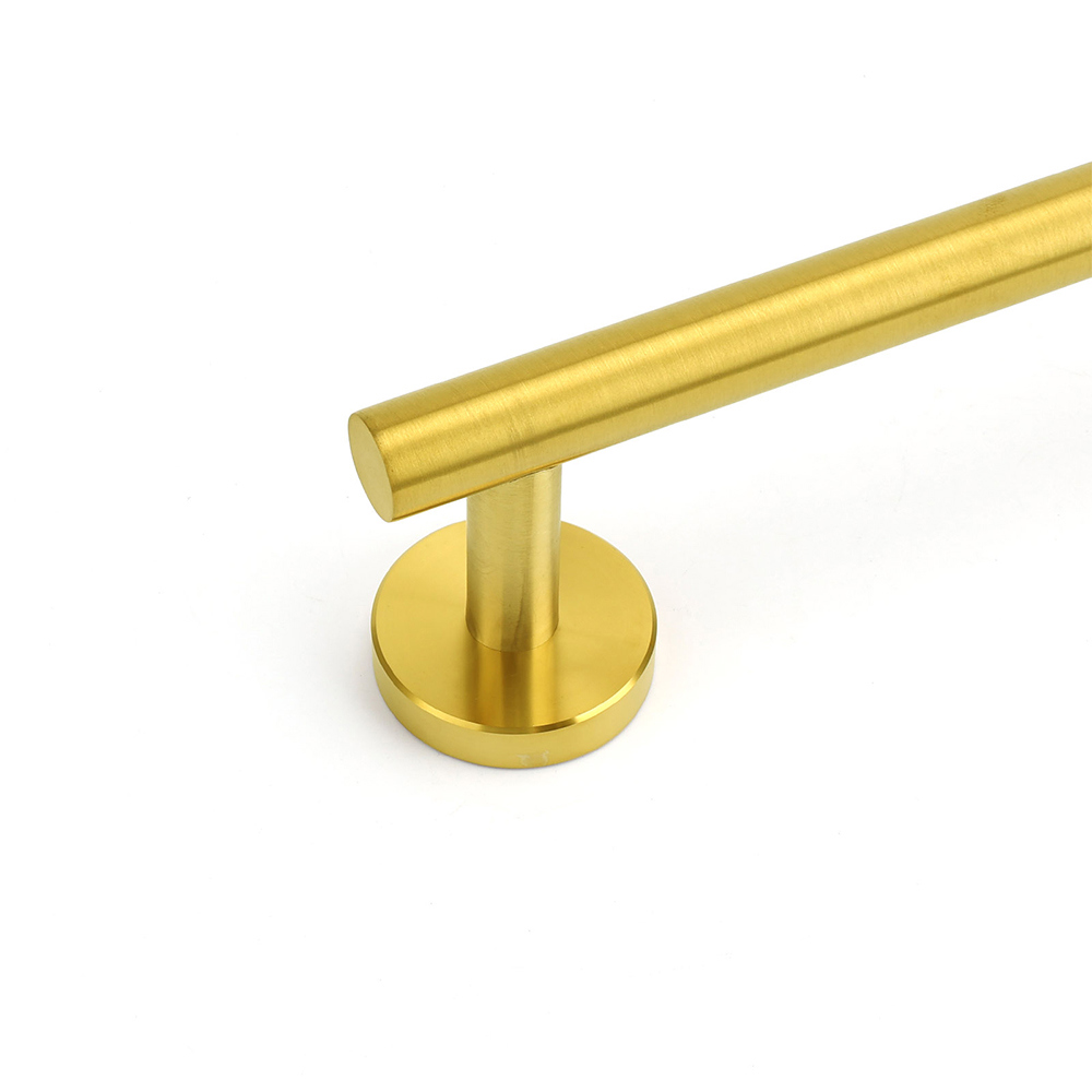 Brushed Gold Stainless Steel 750mm Long Towel Rack Rail Holder Round Hanger Bar - Image 3