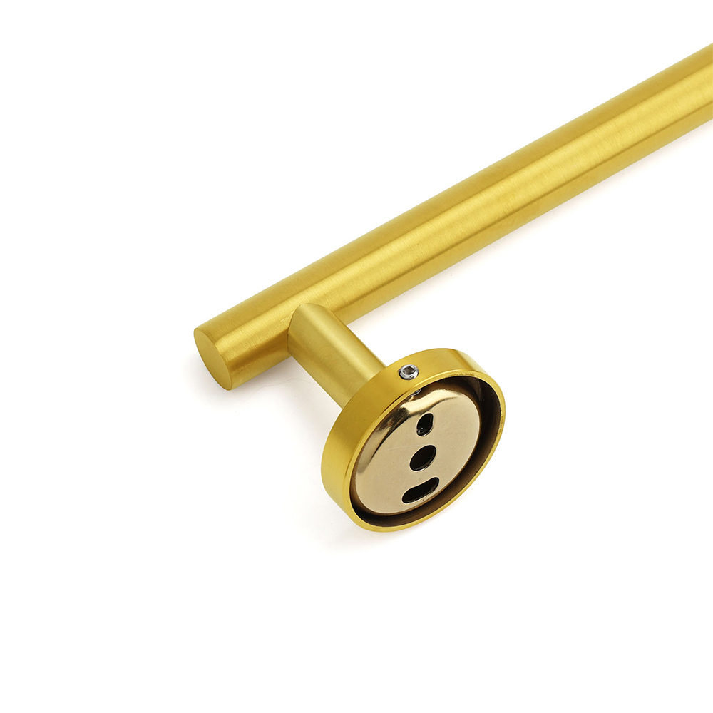 Brushed Gold Stainless Steel 750mm Long Towel Rack Rail Holder Round Hanger Bar - Image 4