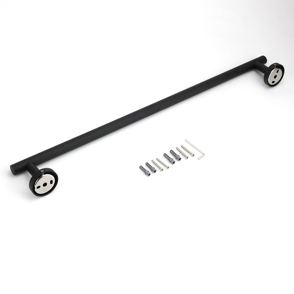 Matt Black 600mm Long Single Towel Rack Rail Holder Stainless Steel Hanger Bar - Image 5