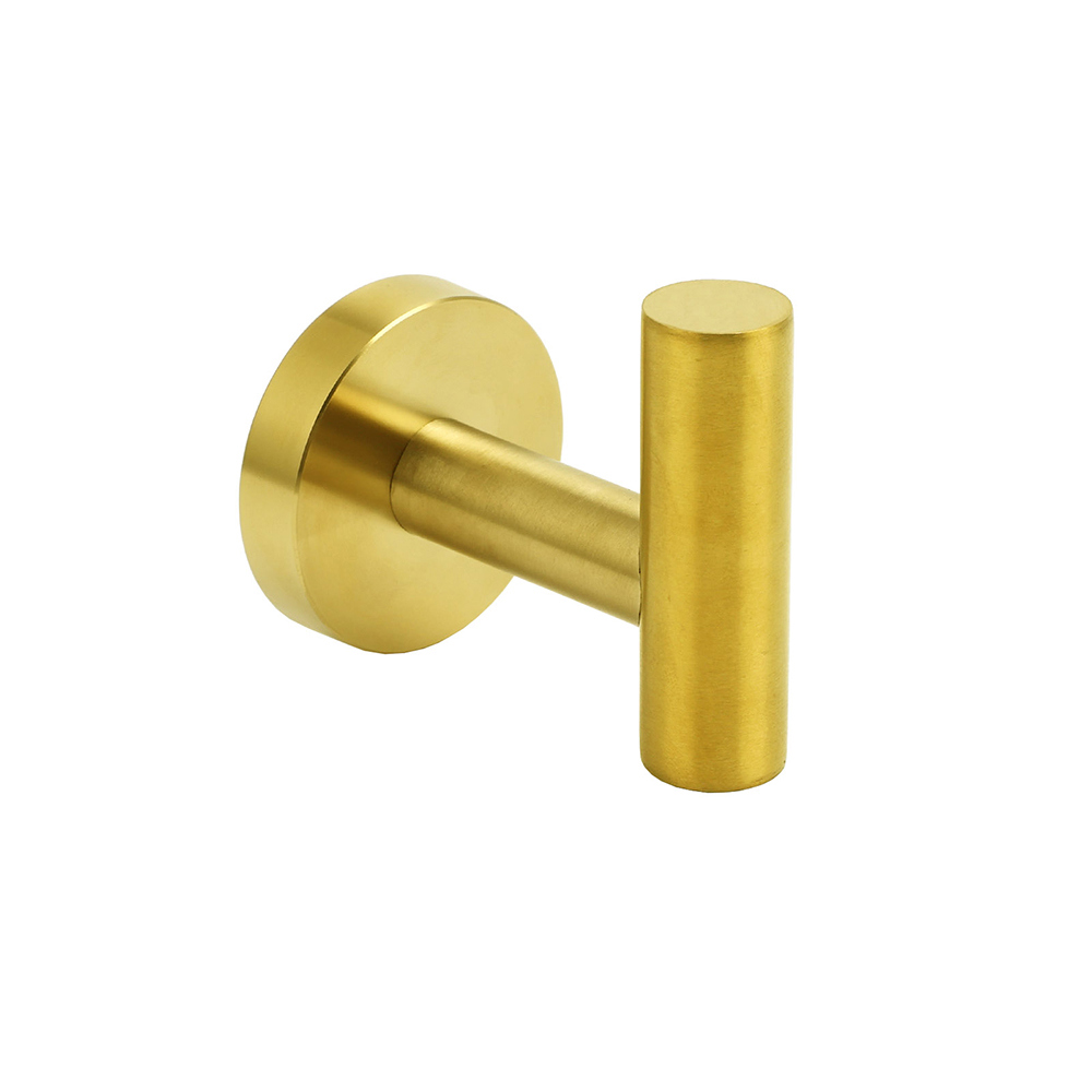 Brushed Gold Robe Hook Hanger Organizer Bathroom Stainless Steel Wall Mounted - Image 1