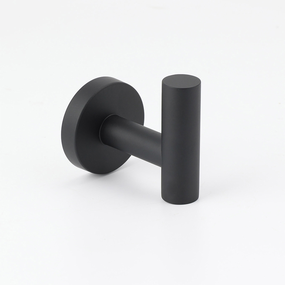 Matt Black Robe Hook Hanger Organizer Bathroom Wall Mounted Kit Stainless Steel - Image 1