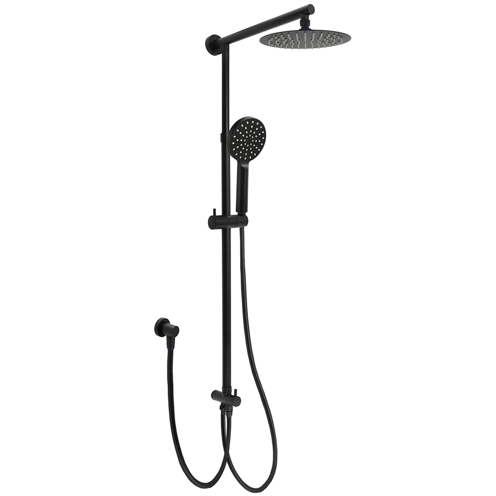 WELS Matt Black Twin Shower 8