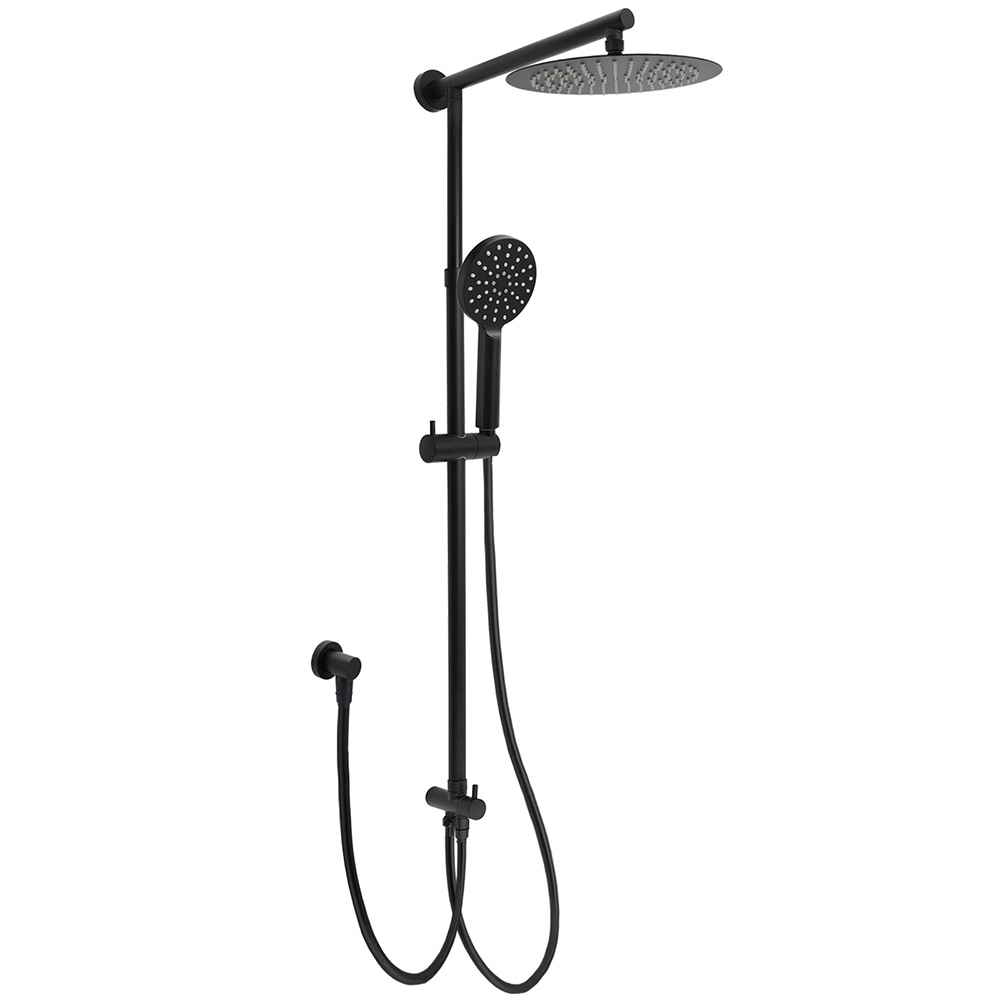 Matt Black Dual Round Shower Set 10