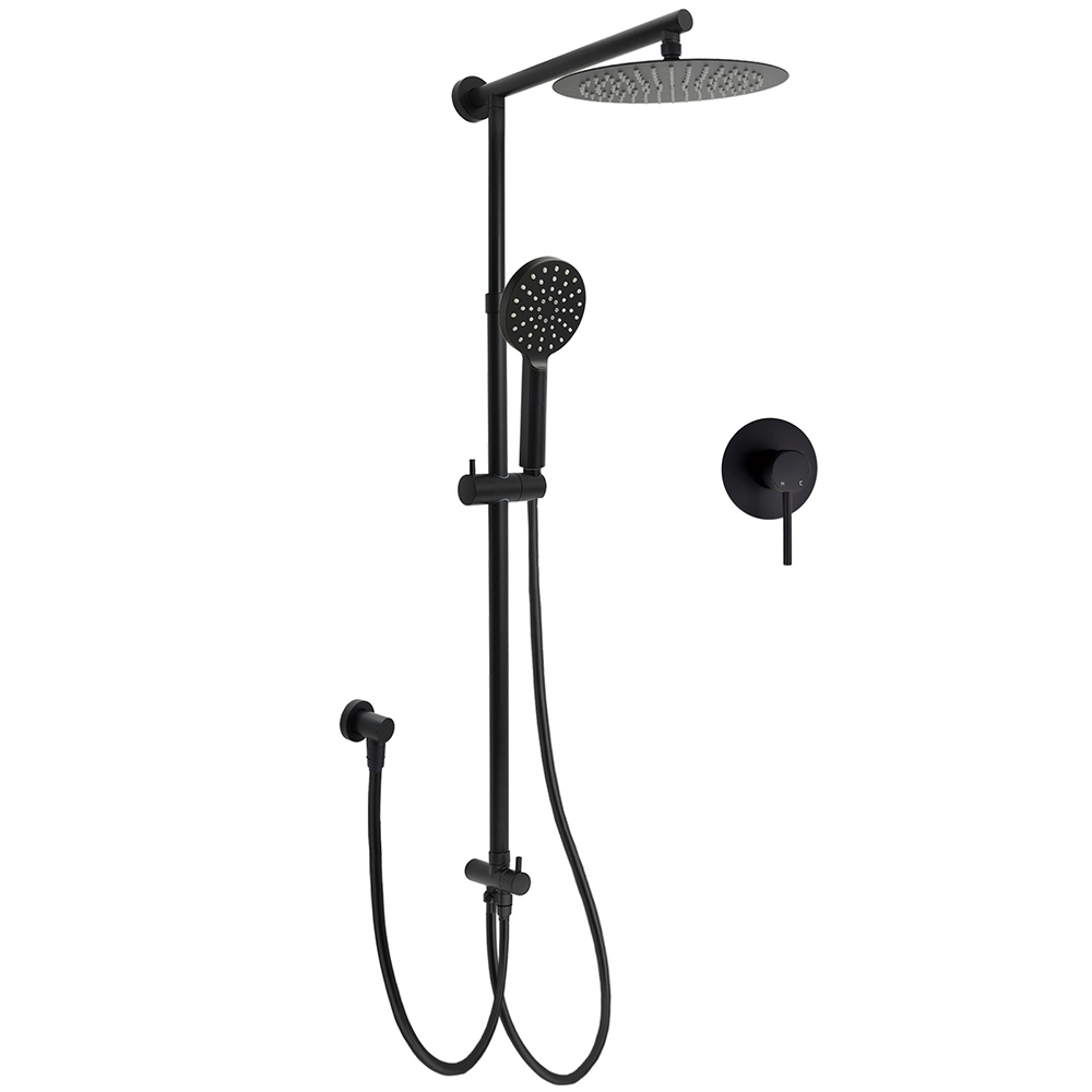 Matt Black 2in1 Round Shower 10