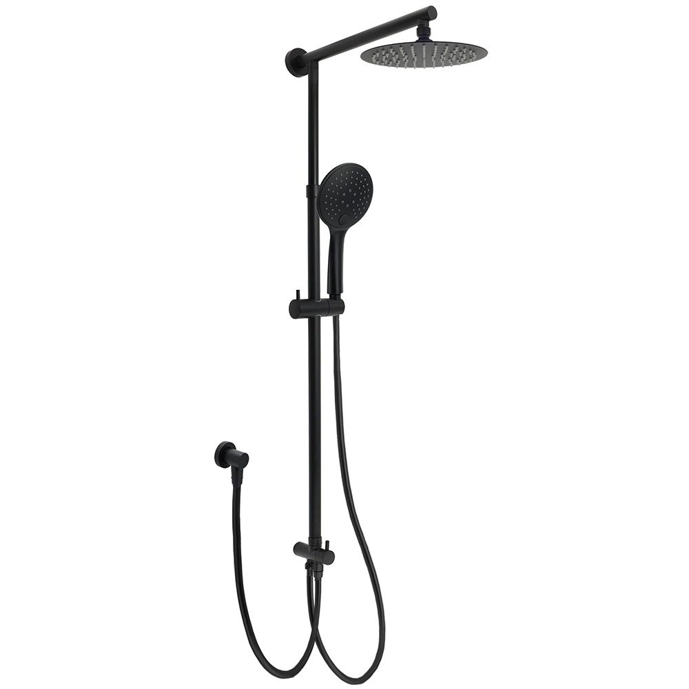 WELS Matt Black Twin Shower 8