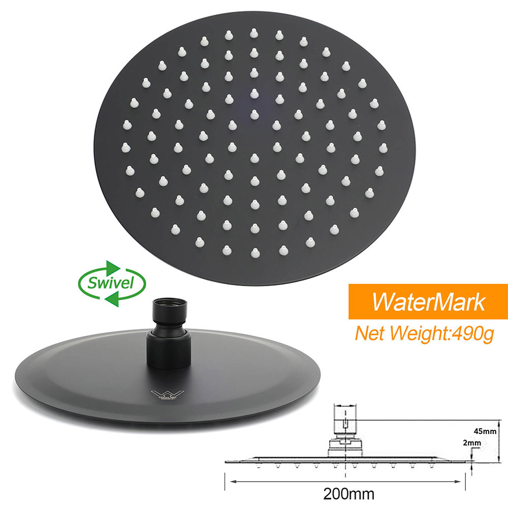 WELS Matt Black Twin Shower 8