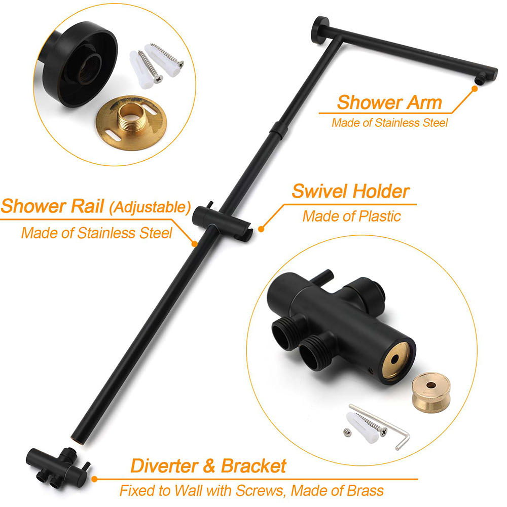 WELS Dual Black Round Shower Set 10