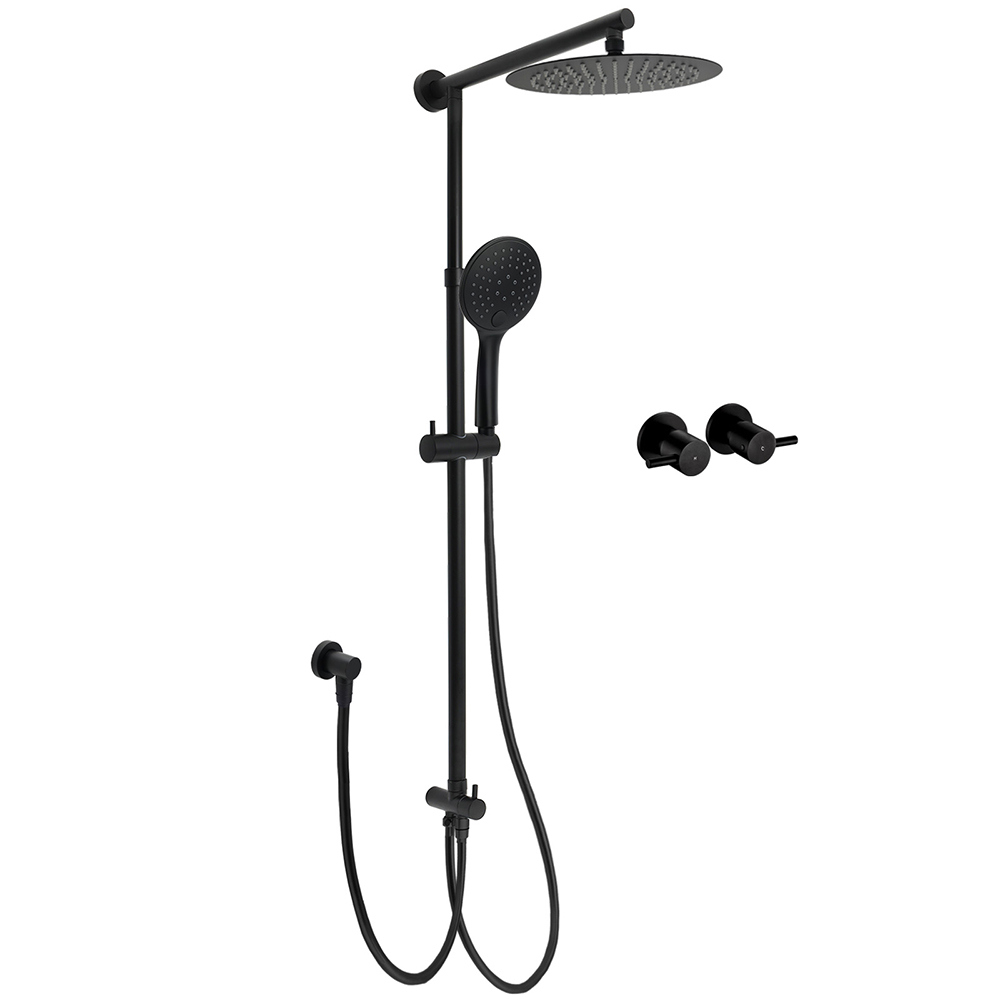 Dual Black Round Shower Set 10