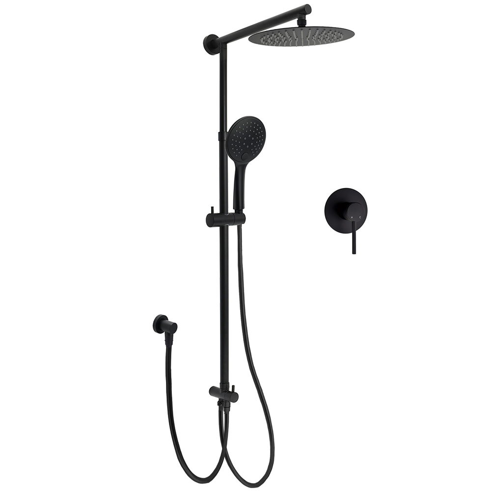 Dual Black Round Shower 10