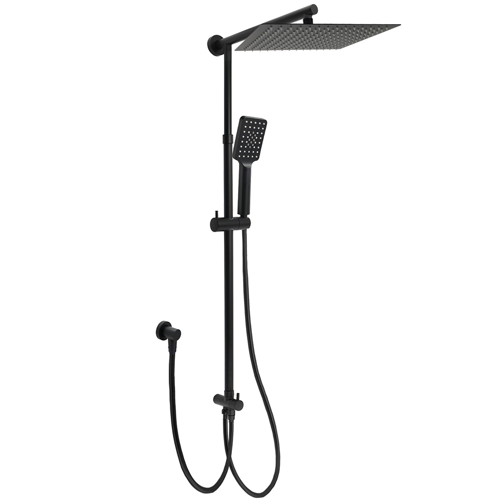 WELS Matt Black Dual Shower Large 12