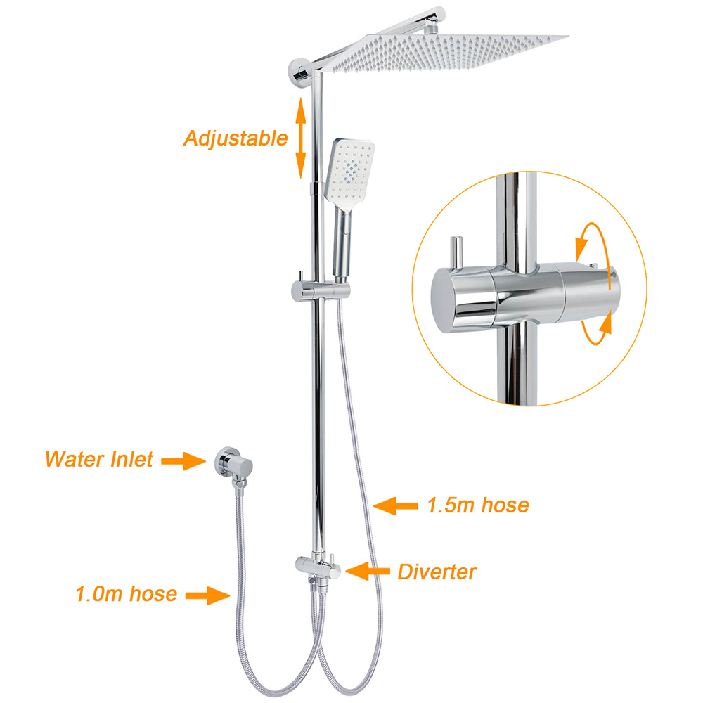 WELS Dual Square Shower Head 12