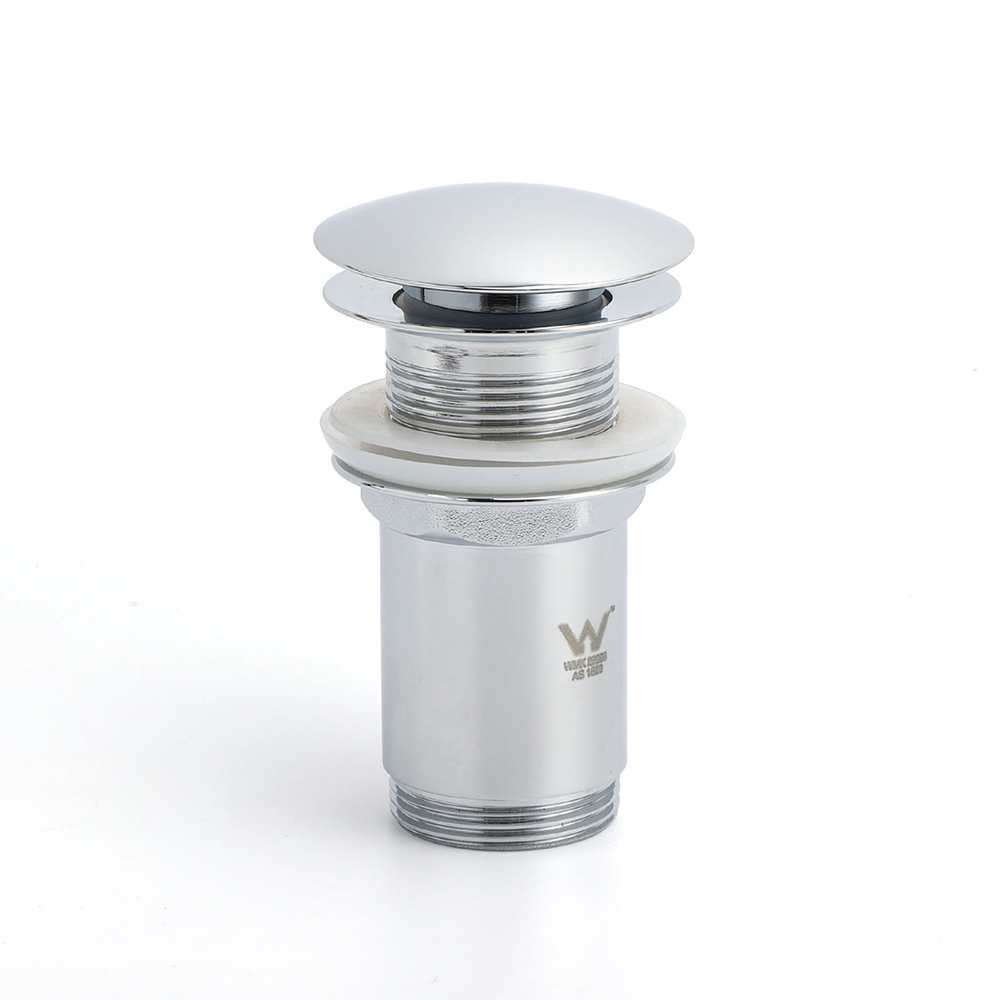 Chrome Round Basin 32mm Pop Up Brass Waste Plug Non Overflow Extension Length Drain Kit - Image 1