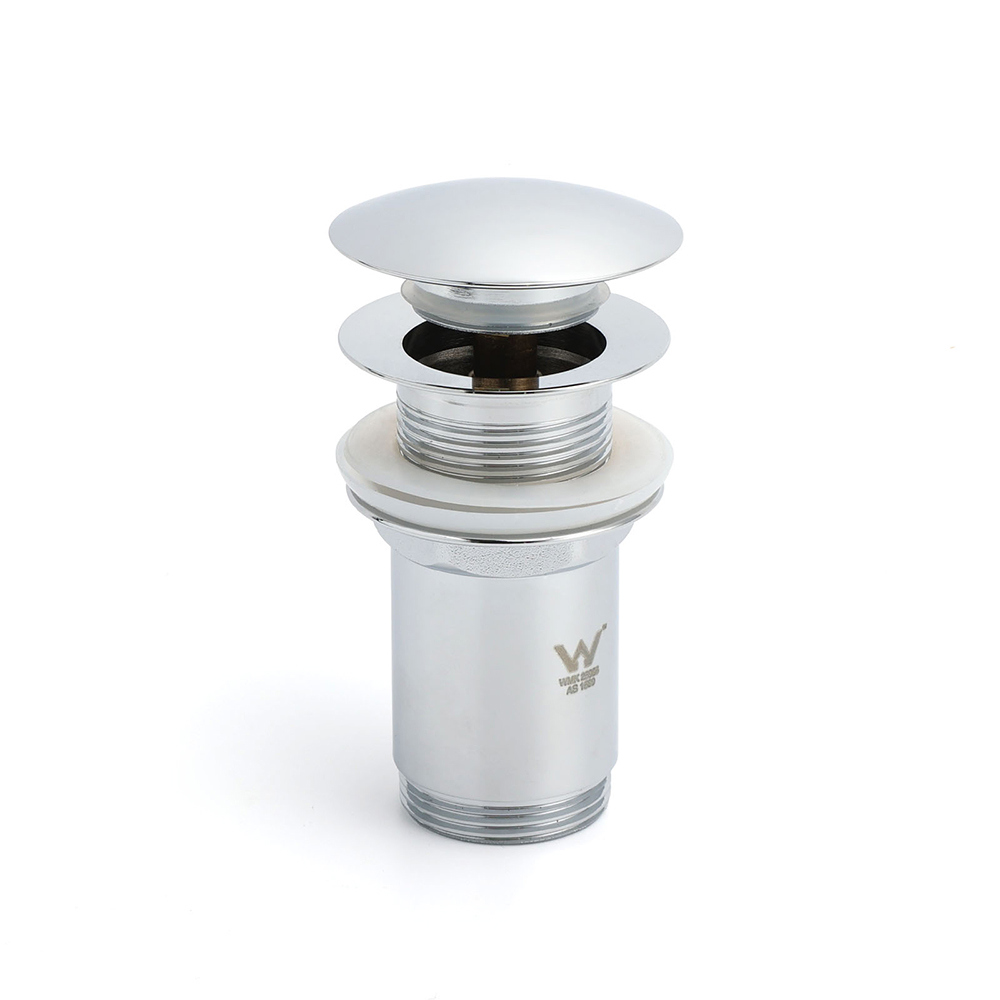 Chrome Round Basin 32mm Pop Up Brass Waste Plug Non Overflow Extension Length Drain Kit - Image 2