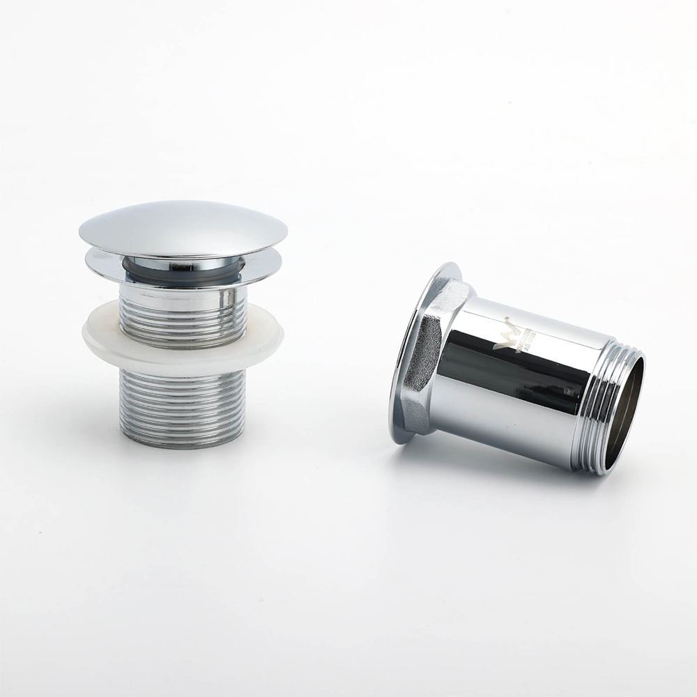 Chrome Round Basin 32mm Pop Up Brass Waste Plug Non Overflow Extension Length Drain Kit - Image 3