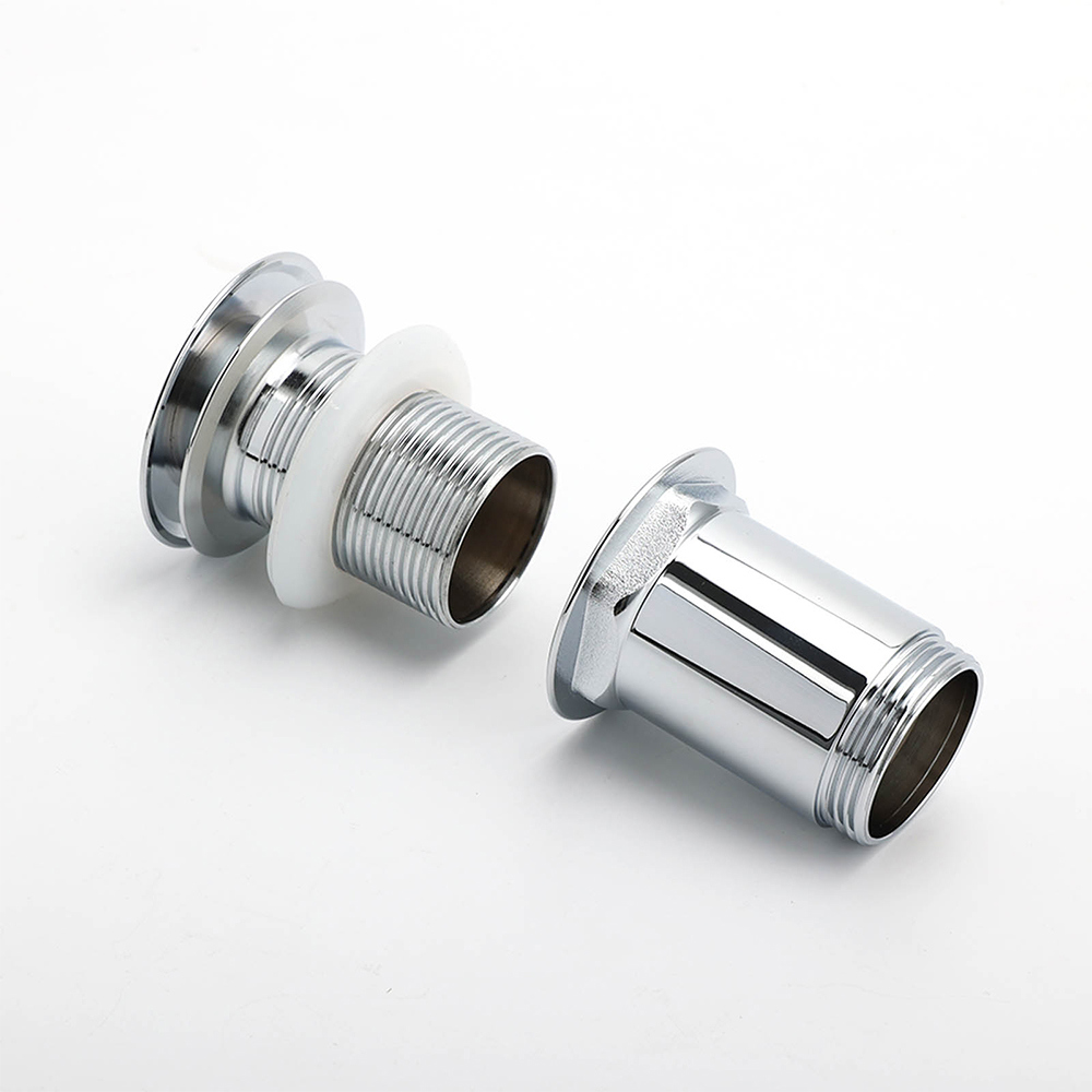 Chrome Round Basin 32mm Pop Up Brass Waste Plug Non Overflow Extension Length Drain Kit - Image 5