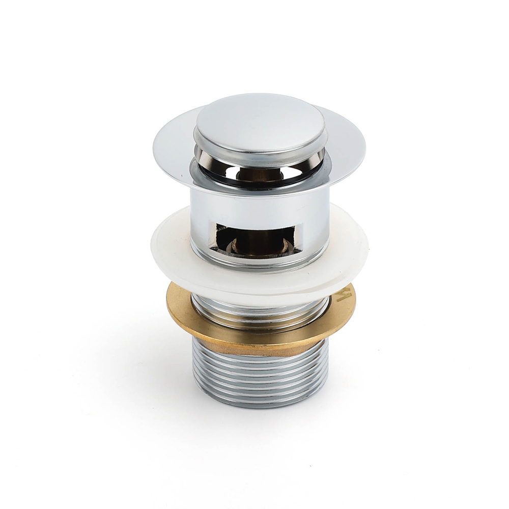 32mm Pop Up Push Brass Waste Plug Overflow Basin Sink Drain Chrome Kit Watermark - Image 2