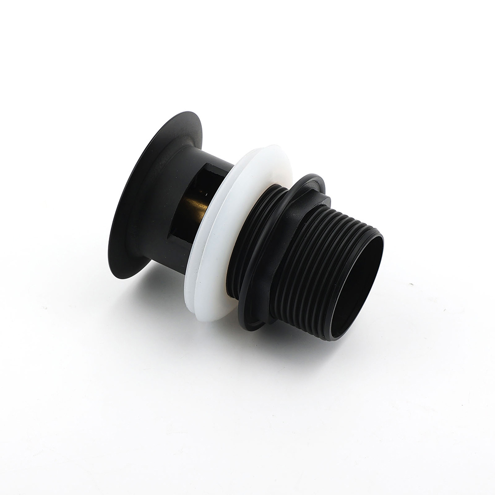 Matt Black Brass 32mm Push Pop Up Waste Plug Overflow Basin Sink Drain Outlet - Image 4