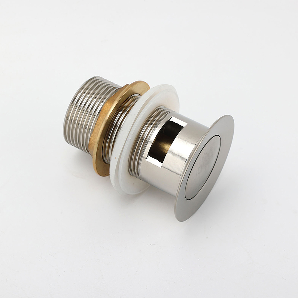 Brushed Nickel 32mm Push Pop Up Waste Plug Overflow Basin Sink Drain Outlet Kit - Image 3