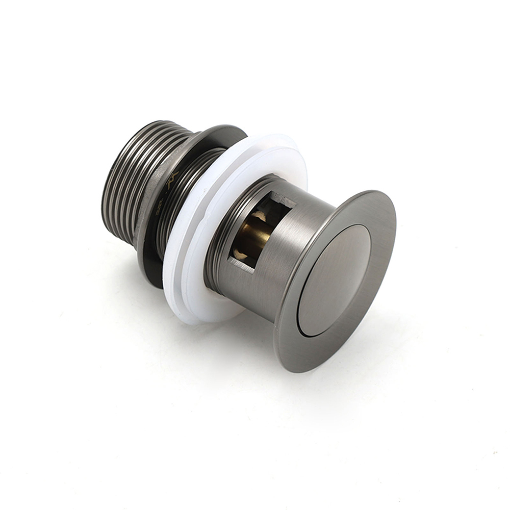 Gun Metal Brass 32mm Push Pop Up Plug Overflow Basin Sink Drain Outlet Waste Kit - Image 3