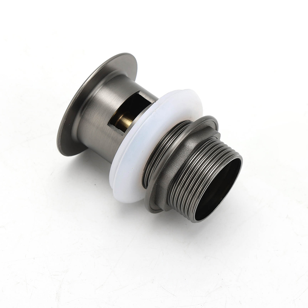 Gun Metal Brass 32mm Push Pop Up Plug Overflow Basin Sink Drain Outlet Waste Kit - Image 4