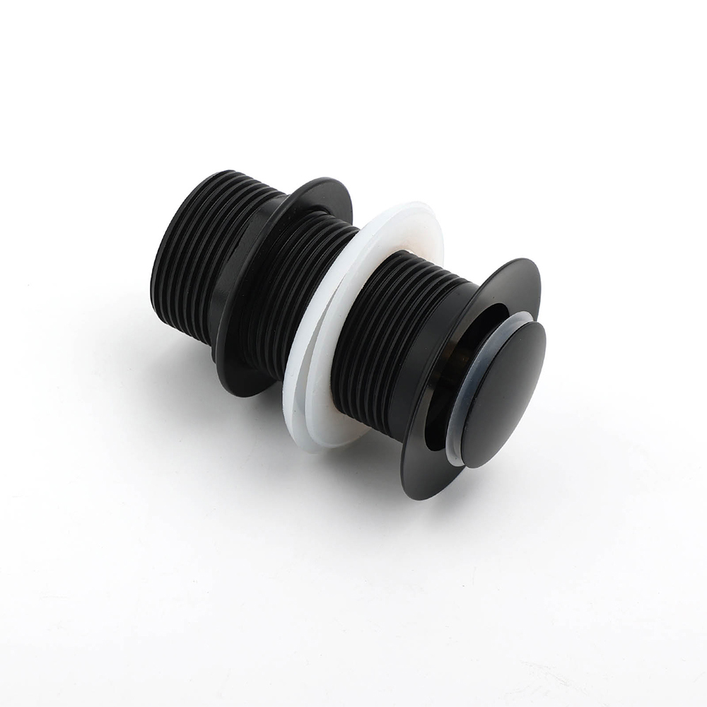 Matt Black Watermark 32mm Pop Up Push Brass Waste Plug No Overflow Basin Drain - Image 3