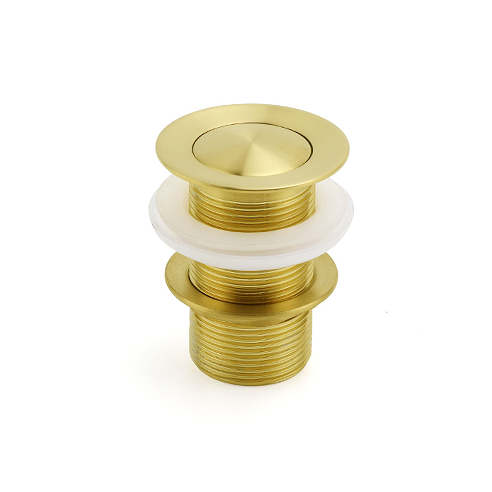 Watermark 32mm Pop Up Push Waste Plug No Overflow Basin Sink Drain Brushed Gold - Image 1