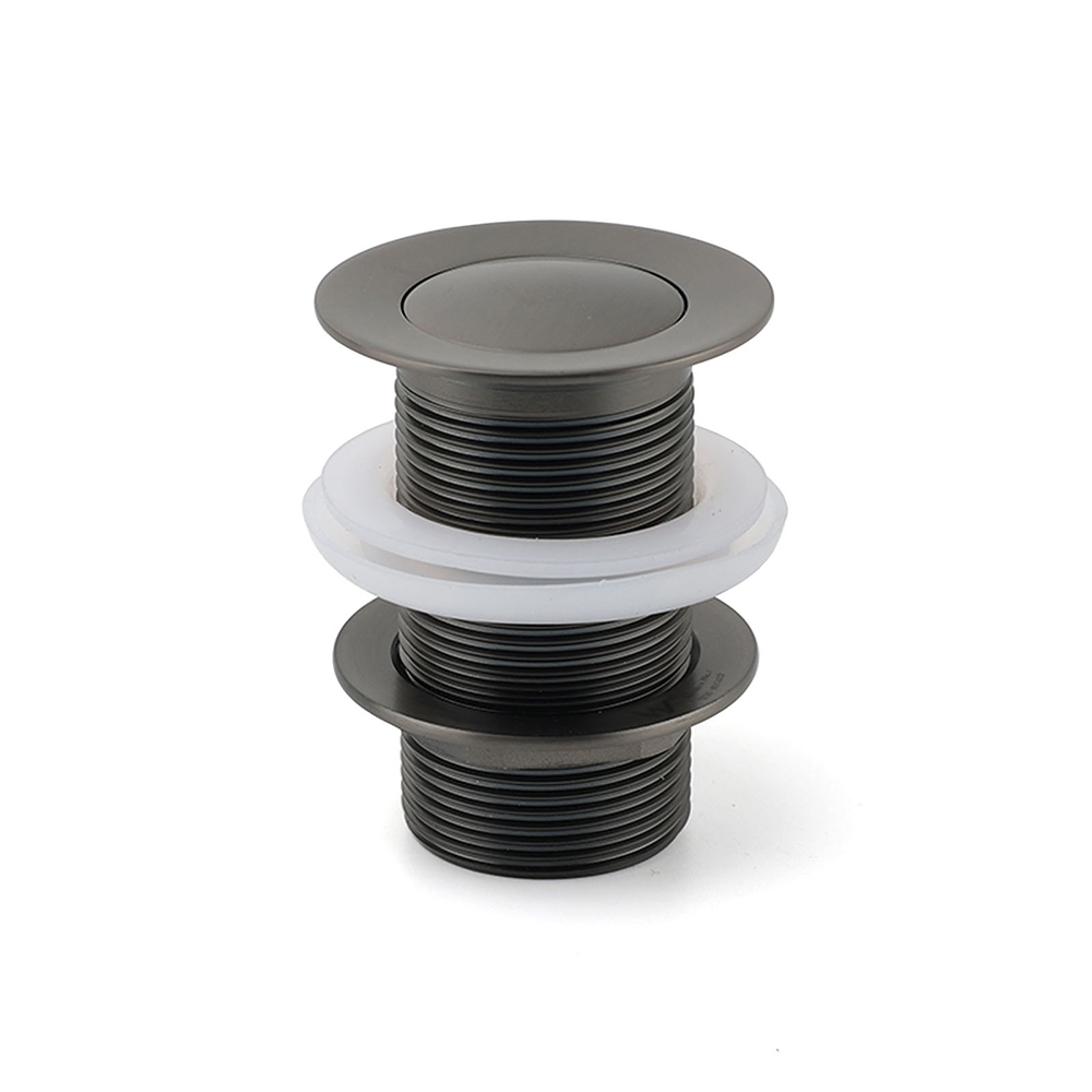 Gun Metal Brass 32mm Push Pop Up Plug Non-Overflow Basin Sink Drain Outlet Waste - Image 1