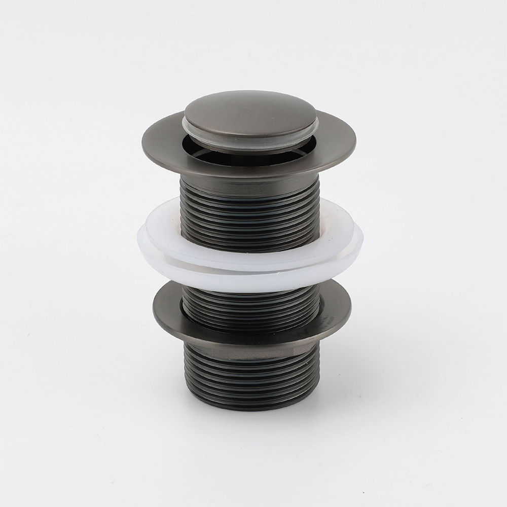 Gun Metal Brass 32mm Push Pop Up Plug Non-Overflow Basin Sink Drain Outlet Waste - Image 2