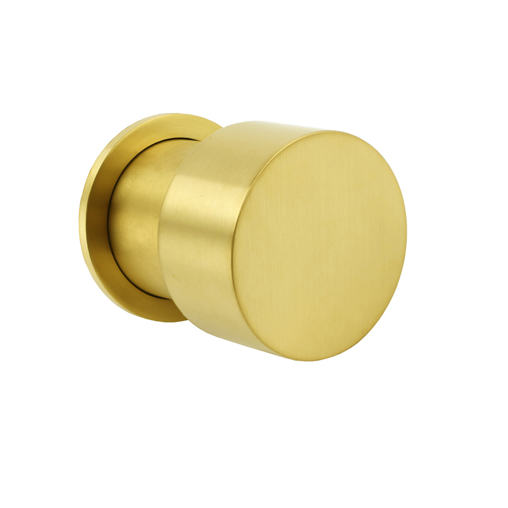 Brushed Gold Round Knob Turn Shower Hot Cold Mixer Tap Valve Ceramic Cartridge - Image 1