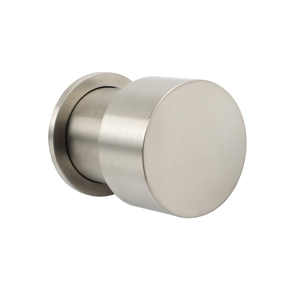 Brushed Nickel Bath Shower Mixer Round 1/4 Knob Hot Cold Tap Cartridge Spindle - Image 1