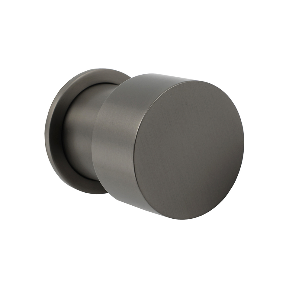 Gun Metal Round 1/4 Knob Handle Wall Mounted Shower Hot Cold Water Mixer Tap Kit - Image 1
