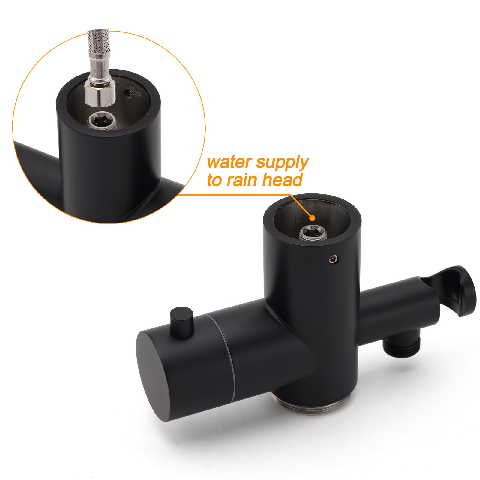WELS Matte Black 316SUS Dual Shower Set Outdoor Bath System Rainfall 10