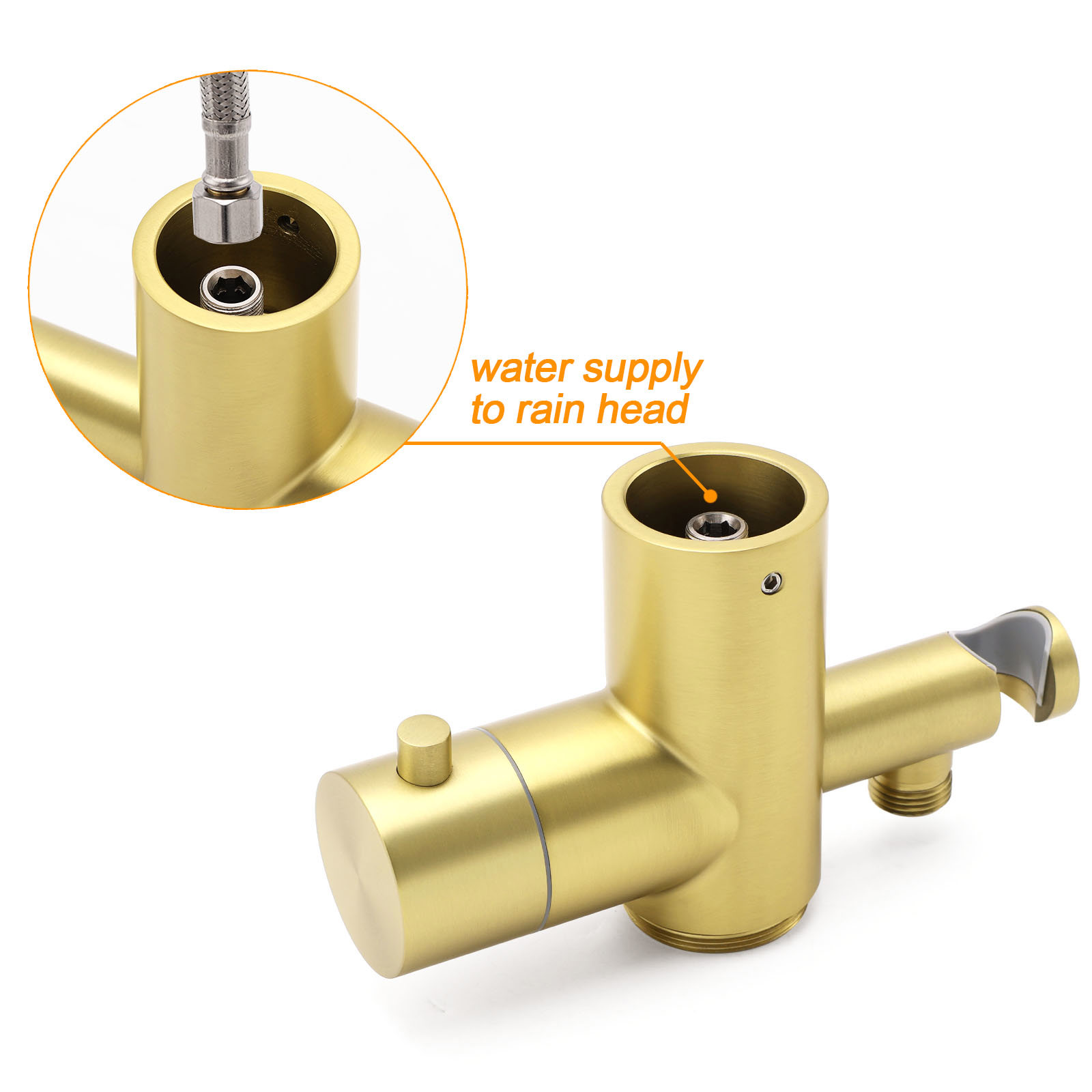 WELS Brushed Gold Twin Shower Handset Combo Set Outdoor Washing 10